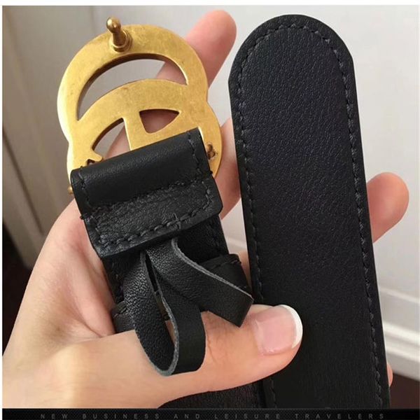 

gold letter belts with smooth buckles fashion casual jean men's women's leather belt designs 3 8cm306e, Black;brown