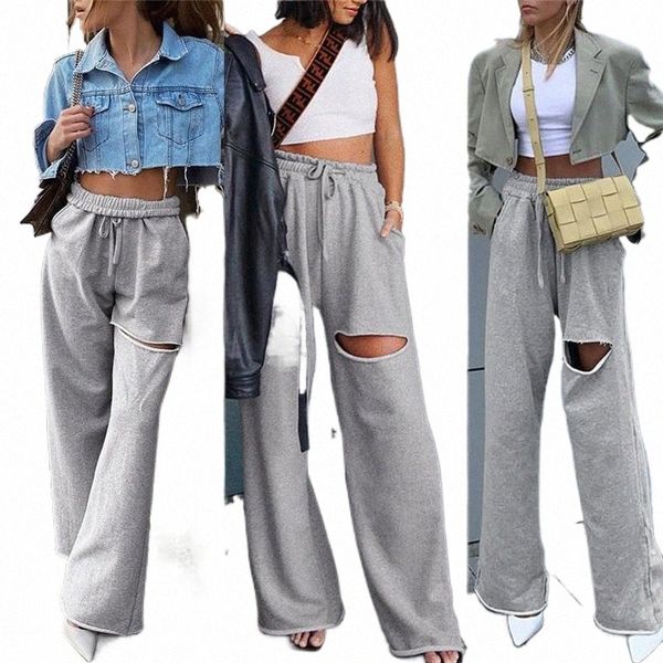 

gray streetwear loose pant sweatpants women high waist drawstring jogger pants dancing trousers for womenhole women's & capris q2jy#, Black;white