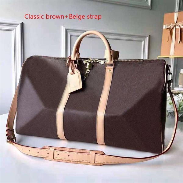 

designers handbag duffel bags 45cm 55cm luxury large capacity travel women men genuine leather shoulder fashion bag carry215g