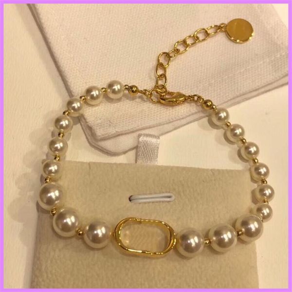 

gold women new bracelet designer jewelry pearl bracelets womens letters with chain accessories ladies for party mens gifts d223185f245r, Black