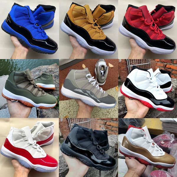 

golf shoe basketball shoes jumpman 11 cool grey medium olive gym red chicago midnigh navy unc royal blue black space jam bred 11s xi women m