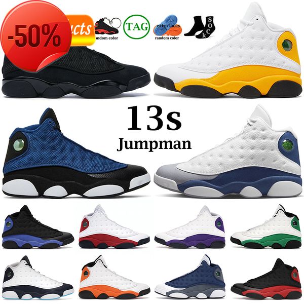 

13s men women basketball shoes 13 french brave blue del sol obsidian flint court purple starfish black cat bred mens trainers outdoor sports