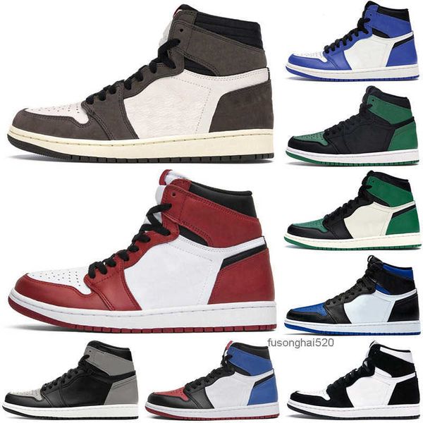 

popular men's basketball shoes 1s sports 1 sneakers obsidian game royal 3 shadow pine green dark mocha unc tie dye bred toe chicago, Black