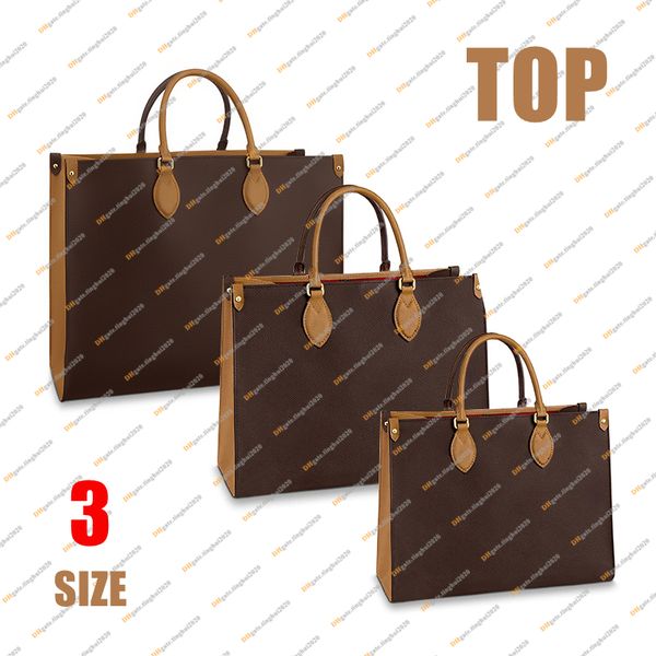 

ladies fashion designe luxury on the go tote bag handbag shoulder bags cross body 5a m45321 m45320 3 size 25 35 41 cm v7zv