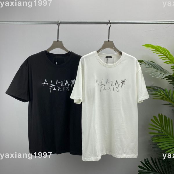 

2022ss spring and summer new shirt high grade cotton sweatshirts printing short pants sleeve round neck panel t-shirt size s-m-l-xl--xxxl, Black;brown