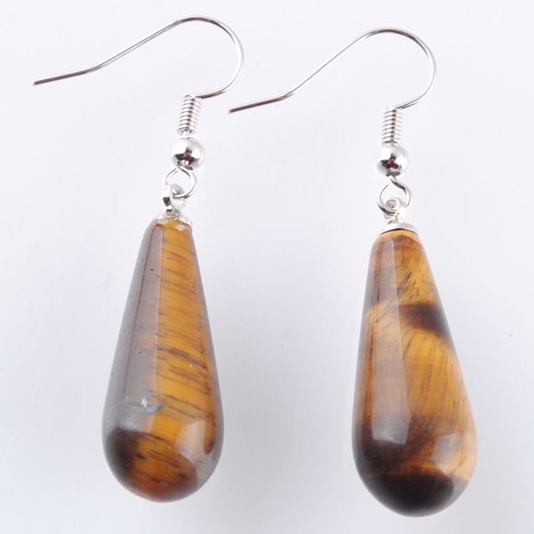 

natural tigers eye hanging dangle earrings reiki chakra pendant beads drop earring women party jewelry dr3153, Silver