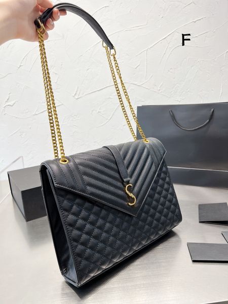 

5a genuine leather shoulder black bags gold chain large size fashion women casual designer messenger bag women cross body handbag satchel pu