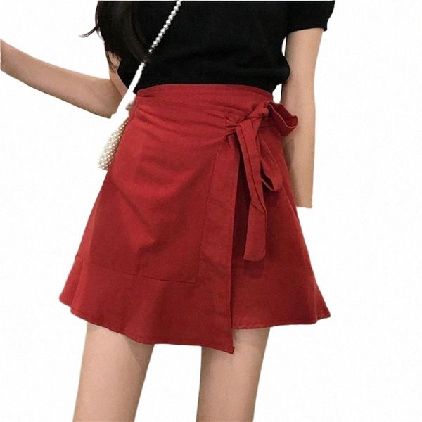 

skirts hzirip 2021 summer all-match retro vintage lace sweet fashion empire solid stylish simple a-line 2 colors casual w7of#, Black