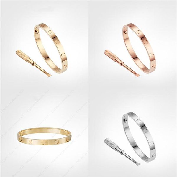 

love screw bracelet 5 0 designer classic mens gold bracelet 2020 luxury jewelry women titanium steel gold-plated never fade not al240q273q, Black