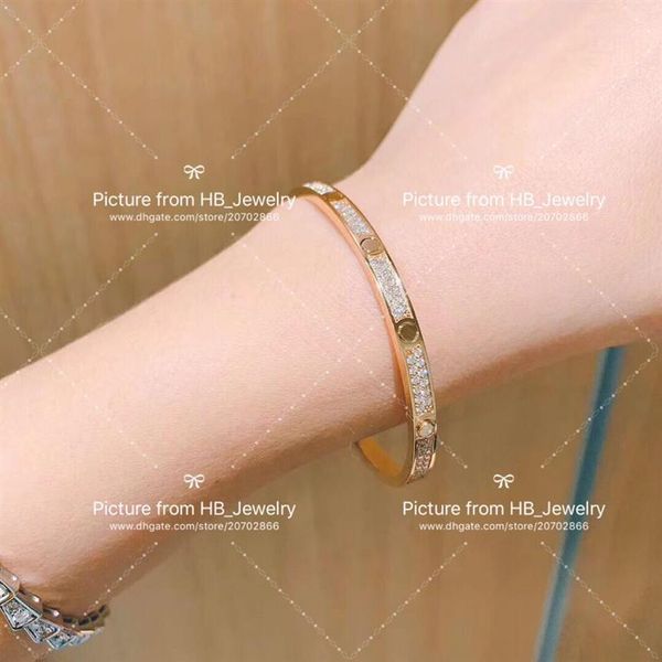 

full diamond gold screws screwdriver charm bracelets bangle pulsera for women party wedding gift jewelry with box288a, White