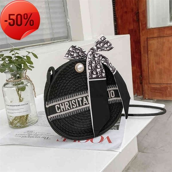 

purses ladies handbags designer clutch bag purs 70% off super net red straw woven bucket women's summer ins popular canvas letter singl