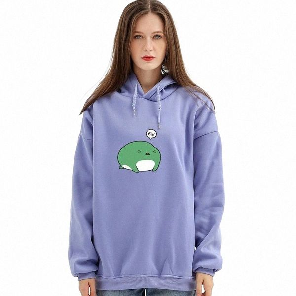 

hoodie woman hood print kawaii fat frog hoodies sweatshirt harajuku streetwear oversize korean style women's & sweatshirts a5zu#, Black