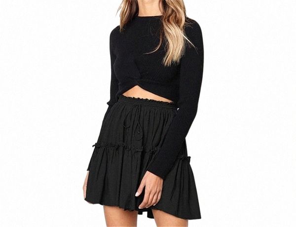 

skirts ladies girls womens girl women skirt casual b3er#, Black