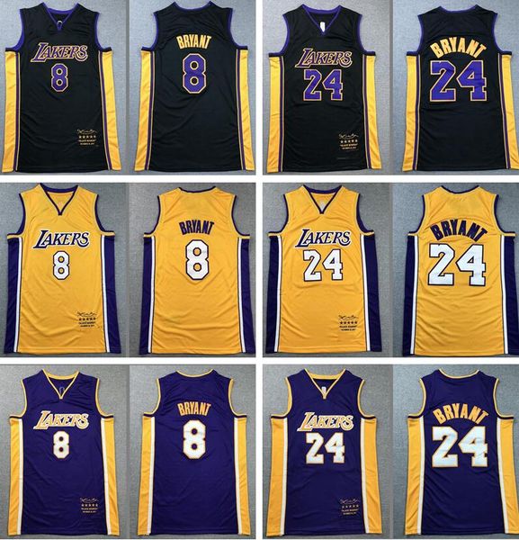 

basketball jerseys 8 and 24 bryant last season purple black yellow city men jersey, Black;red