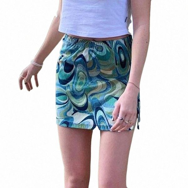 

skirts fashion vintage printed skirt women 2021 ripple side open-cut casual a- line womens summer streetwear x8qd#, Black