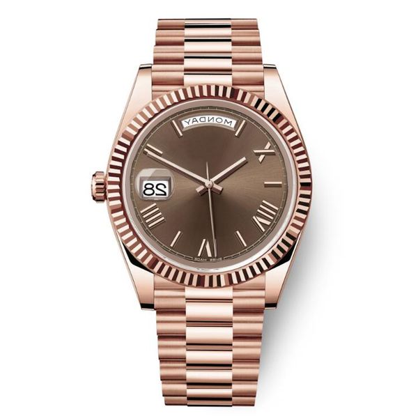 

watches luxury president day date gold perpetual fashion mens watch lady girl party stainless steel automatic men watches montre femme reloj, Silver