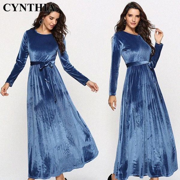 

casual dresses spring autumn women's dress solid color crew neck high-waisted lace-up gold velvet formal long 8-5 x4on#, Black;gray