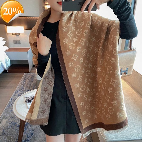 

new design scarf imitation cashmere in autumn and winter women's warm versatile star jacquard bib style fashion shawl live broadcast, Blue;gray
