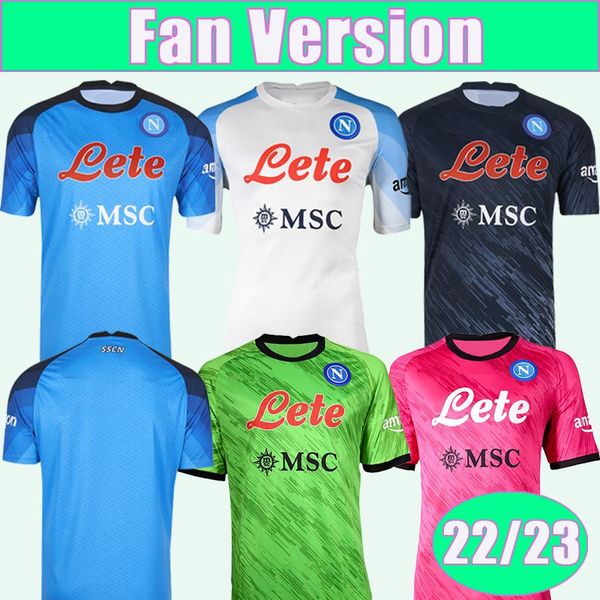 

football 22 23 naples maradona osimhen mens soccer jerseys olivera fabian zielinski h. lozano anguissa rrahmani elmas home away 3rd goalkeep, Black;yellow