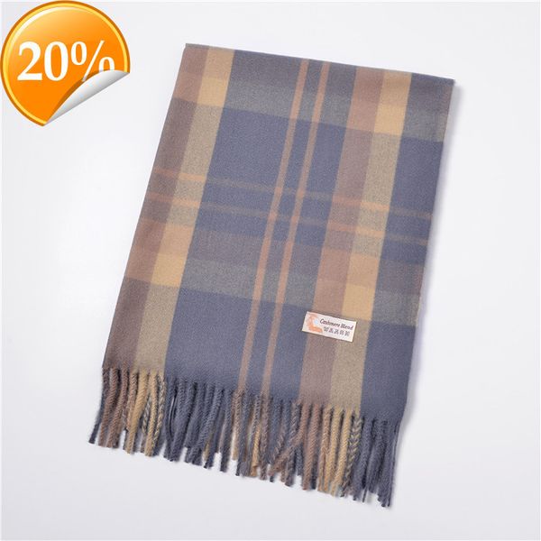 

new design scarf british college style sub lengthened in autumn and winter double-sided cashmere like warmth retention female student tassel, Blue;gray