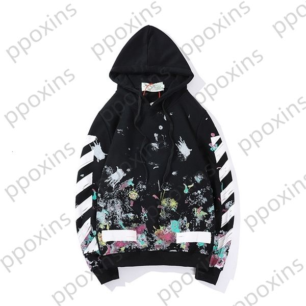 

fashion hoodie back arrow print high street sport jacket black white men and women clothing 100% cotton offs