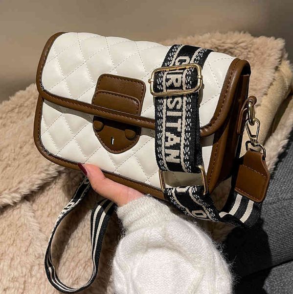 

shoulder bags lingge embroidered thread female autumn winter versatile ins single messenger armpit small square