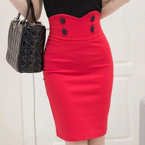 

skirts plus size high waist women's female fish mouth split package hip office casual d8lh#, Black