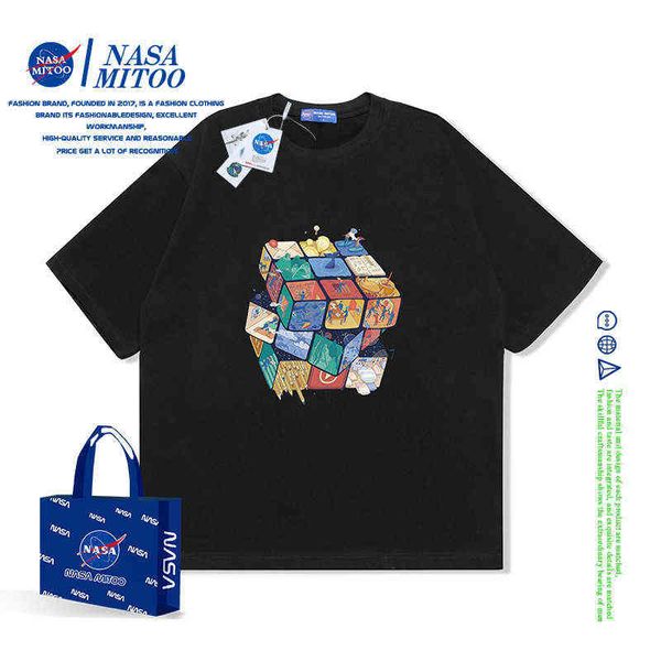 

men's t-shirt t-shirt branded by men women loose thin summer style fashionable br versatile ins trendy cotton, White;black