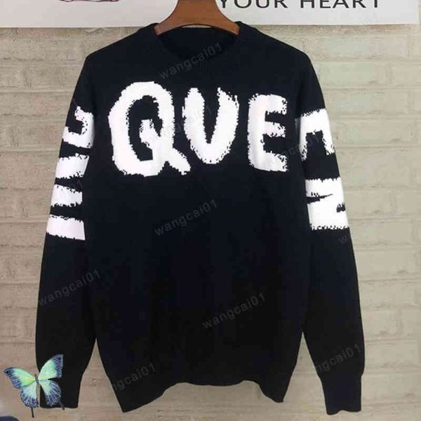 

men's sweaters 2022 new men fashion fall winter oversized couple mcqueen sweater 0918h22, White;black