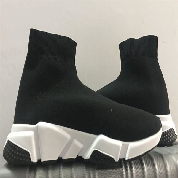 

fashion 2021 luxurys designers sock shoes womens mens ankle boots black white graffiti flat sock boots trainers sneakers217o