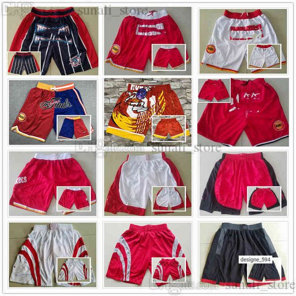 

men's shorts 2022 houston''rockets''men basketball shorts retro pockets zip team pants, White;black