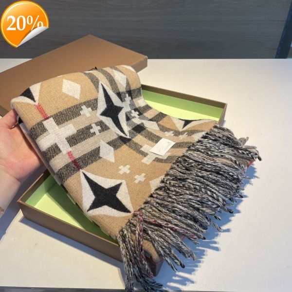 

new design scarf autumn and winter 2022 b family star double sided cashmere shawl for men women in south korea, Blue;gray