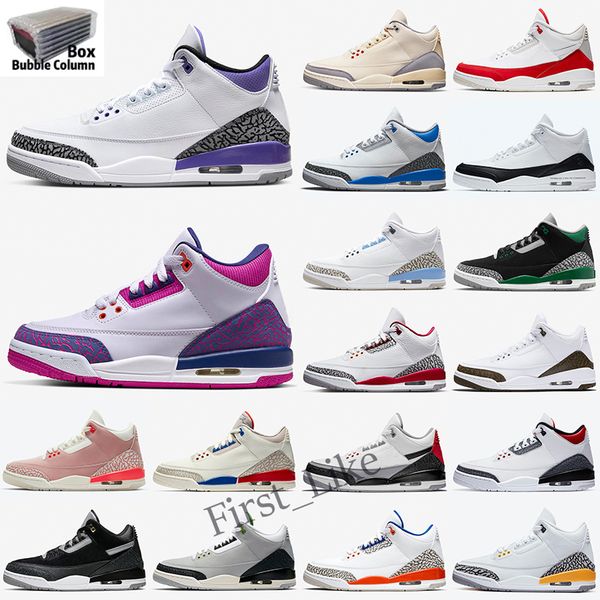 

new arrival 3 3s muslin basketball shoes international flight fire red medium grey laser orange patchwork red cement womens mens sneakers tr