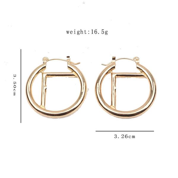 

18k gold plated 925 silvrer luxury brand designers letters stud clip round geometric famous women crystal rhinestone metal big ear330w, Golden;silver