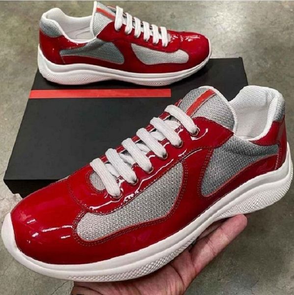 

mens linea rossa shoes america cup xl patent leather high low casual sneakers trainers chaussures lace-up flat luxurys designers sho lesvago, Black