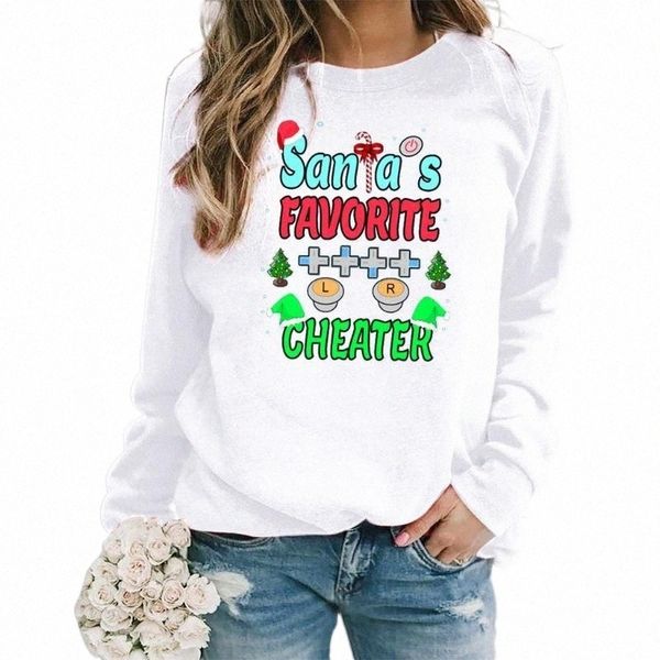 

christmas pattern printed long sleeve round neck women kawaii hoodie letter printing sweatshirt women's hoodies & sweatshirts g34l#, Black