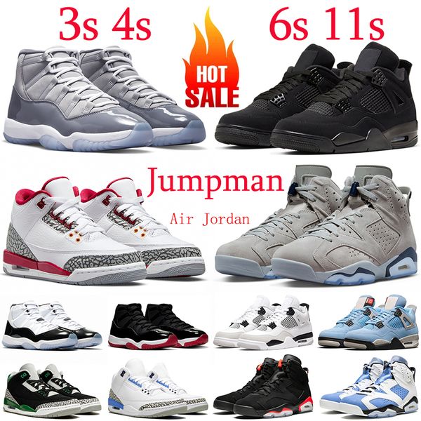 

jumpman retro 3 4 6 11 basketball shoes 3s 4s 6s 11s sneakers unc university blue black cat cool grey bred concord georgetown mens womens ou