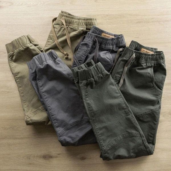 

men's pants autumn men safari style harem joggers 2021 male trousers solid color elastic waist sweatpants s-4xl l831 d9ns#, Black