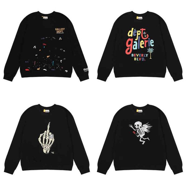 

designer cotton 2022 luxury men's hoodies galleryy depts gd autumn comfortable oversize sweater printed loose pullover sweatshirt oxgp, Black