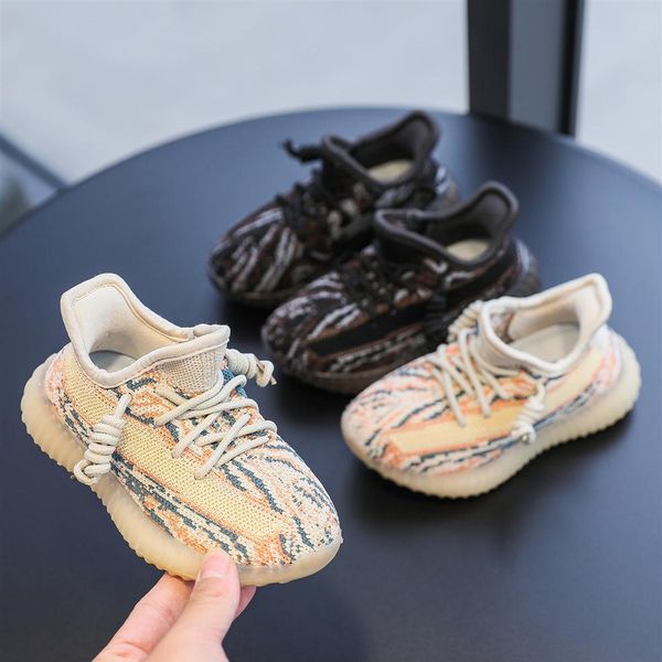 

kids shoes breathable sneakers soft sole knaye west trainers infant children big boys and girls chaussures pour enfants246c, Black;red