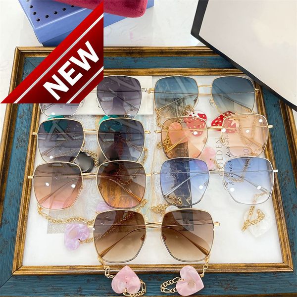 

sunglasses brands men's women's g family's new strawberry love pendant chain box sunglass net red same sunglass gg1031, White;black