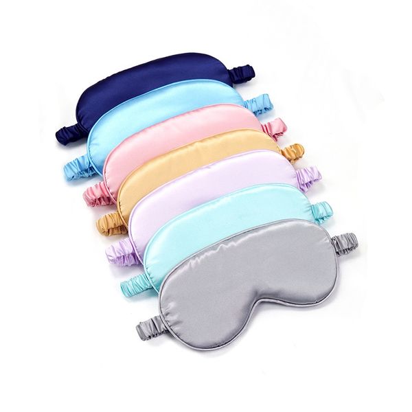

double side sleep masks eye patch for travel rest nap imitated silk sleeping eyeshade relax breathable blindfold