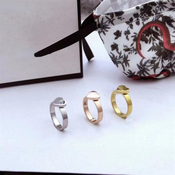 

gold ring heart rings for women original design letter heart ring with stamp fashion jewelry310n, Silver