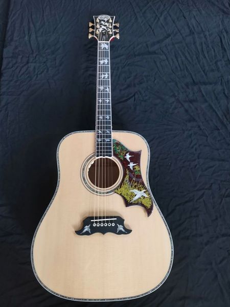

custom grand doves acoustic guitar in natural finish flamed maple solid back & sides wood