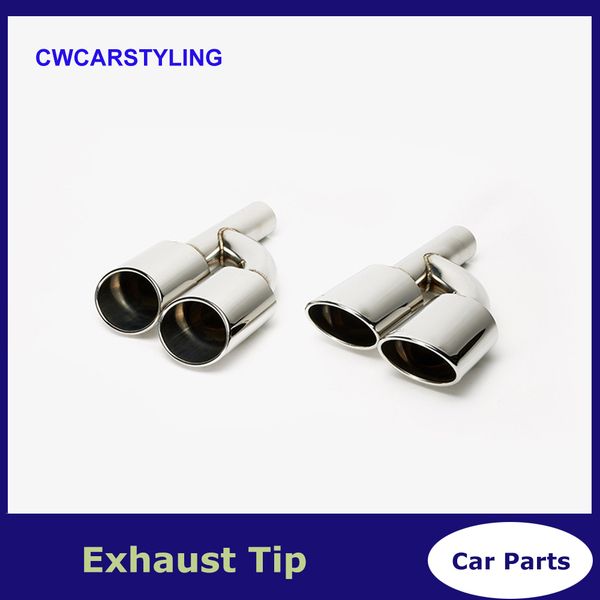

2pcs l and r car chrome-plated exhaust systems muffler tip tail pipe for mercedes benz c63 c65 w204 2008-14