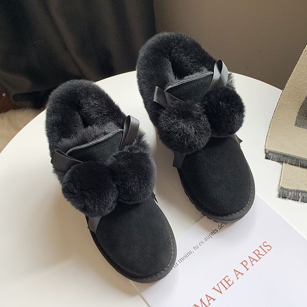 

cotton boots 2022 winter black light breathable warm anti-skid wear-resistant firm soft bottom plush decoration easy to wear women