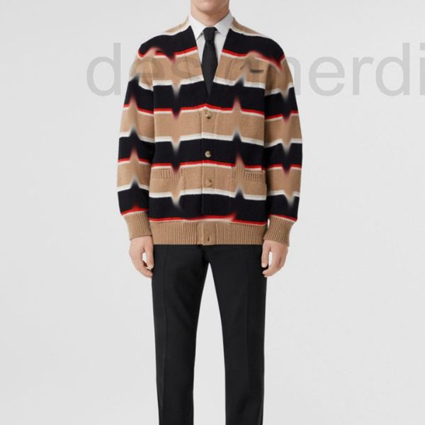 

women's sweaters designer b family series autumn and winter 2022 signature striped wool mixed cardigan v-neck sweater wear long sleeves, White;black