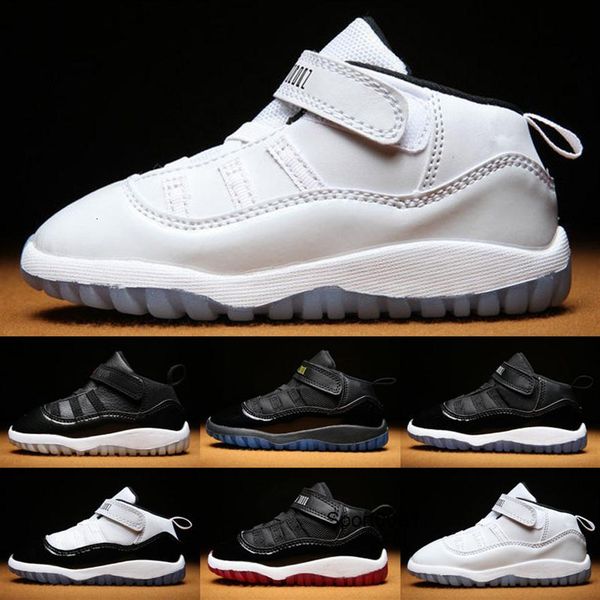 

baby kid jumpman 11 xi space jam shoes little baby boys girls toddlers 11s gamma concord bred pre-walkers sneaker size 6c-10c265u, Black