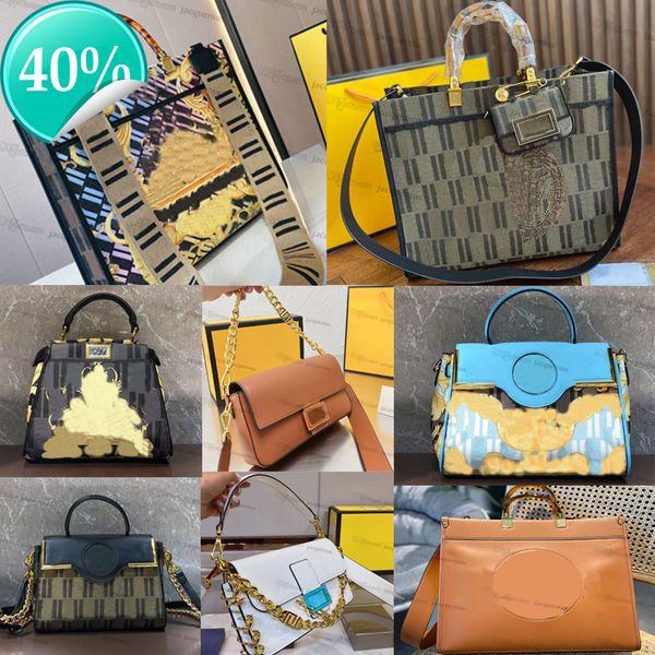 

designer evening bag new shoulder mini hand fendance women sunshine hands fendace leather peekaboo gold baroque pringting f x la medusa roma