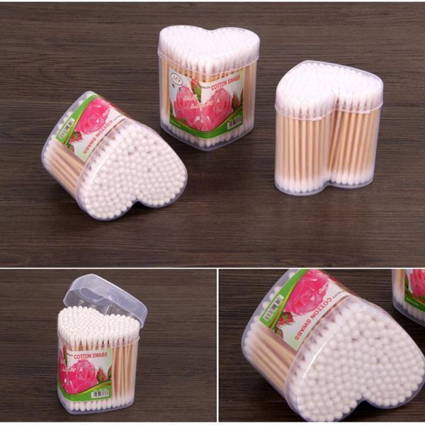 

cotton swabs 150 barrels of sanitary sterile wood stick double head ball beauty makeup remover 220919